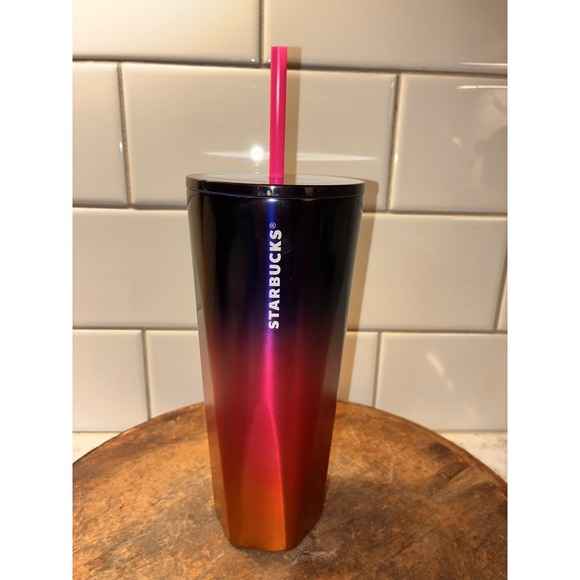 Starbucks Other - Starbucks 2022 Ombre Pink Orange Stainless‎ Steel Venti Tumbler 24oz